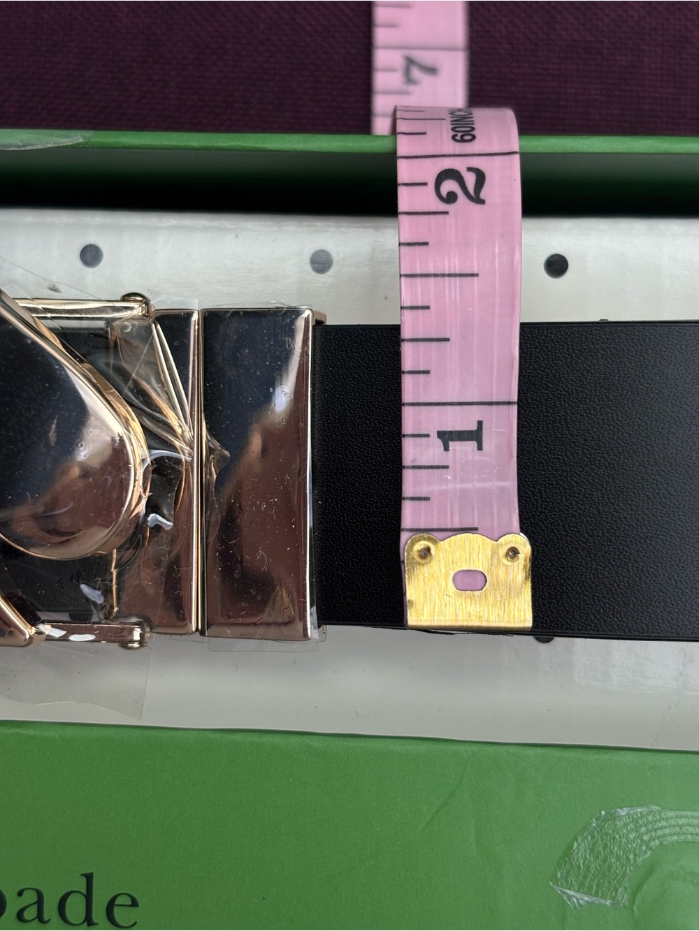 KATE SPADE NY Genuine Leather Twist Reversible Spade Buckle Belt--NWT--L/XL - Picture 8 of 8